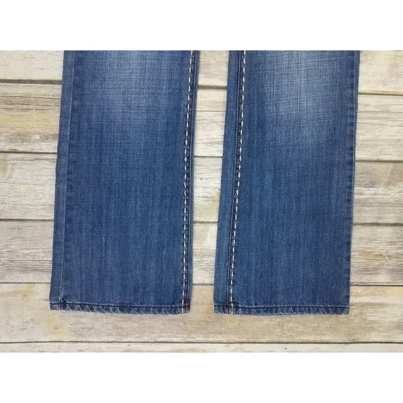 PETROL JEANS Denim Jenna Womens Size 29x34 Blue Distress’s Stud Casual Zip - Picture 3 of 13